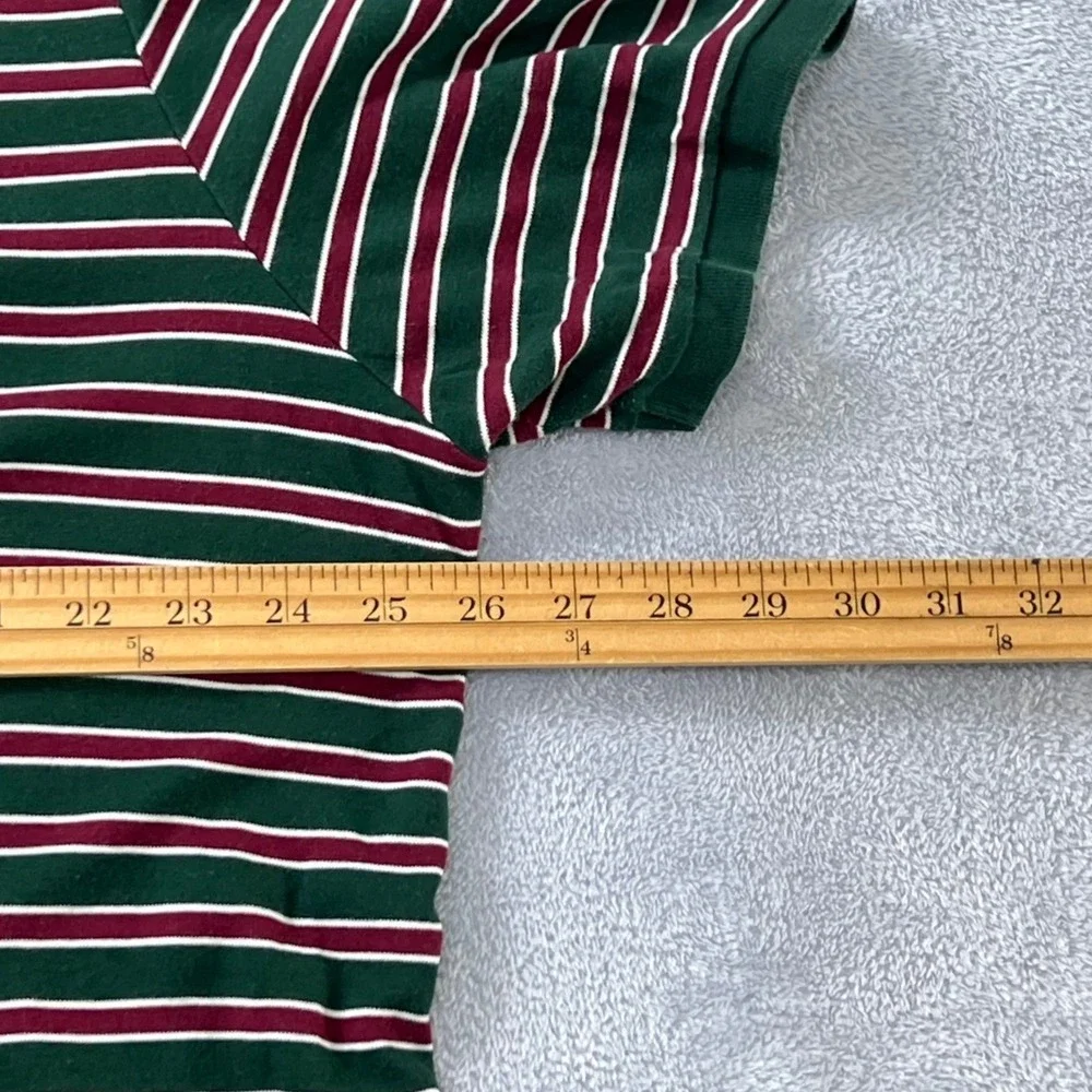 Polo Ralph Lauren Mens XL Classic Fit Striped Polo Shirt Green Maroon White